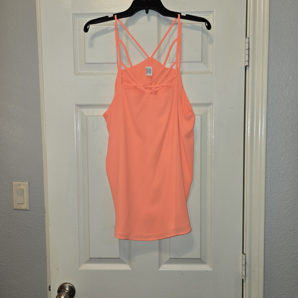 Express Neon Coral Double-Strap Tank